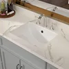 Undermount Bathroom Sink 18x14 Inch White Rectangular Ceramic Bathroom Sink Deep Basin with Overflow Vanity Basin Hand Basin 3