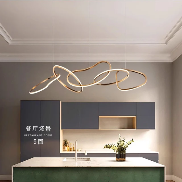 Modern gold dine dining room Pendant lights indoor lighting Ceiling lamp hanging light fixture Chandelier lamps for living room 2