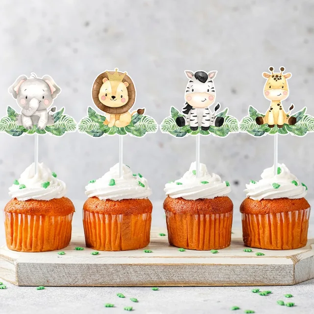 KOBOKO Safari Cake Topper - Dschungel-Tiere Deko Für Kuchen & Geburtstagsparty (13-teilig)