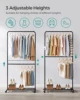 SONGMICS Clothes Rack with Wheels, Double-Rod Clothing Rack for Hanging Clothes 2