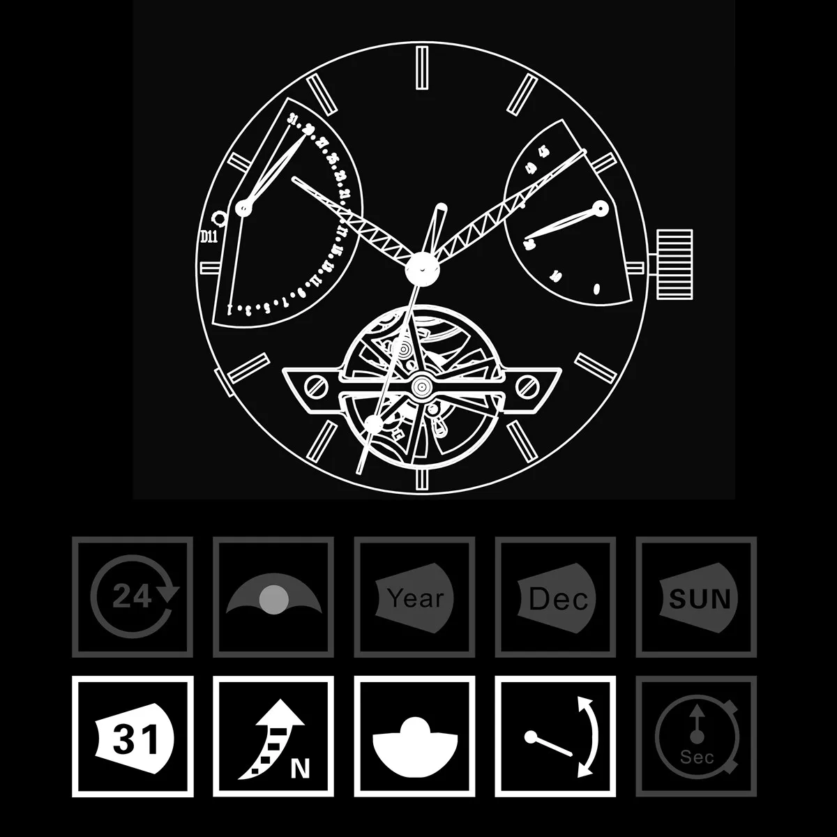 Mechanical Watch Movement Automatic Date and power reserve With flyback calendar Watch Movement For ST2505 Watch Accessories AliExpress