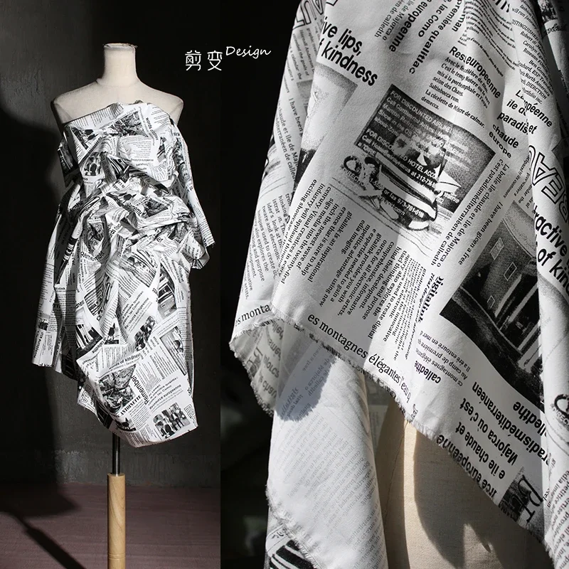 Tela de poliéster y algodón con estampado creativo, ropa de