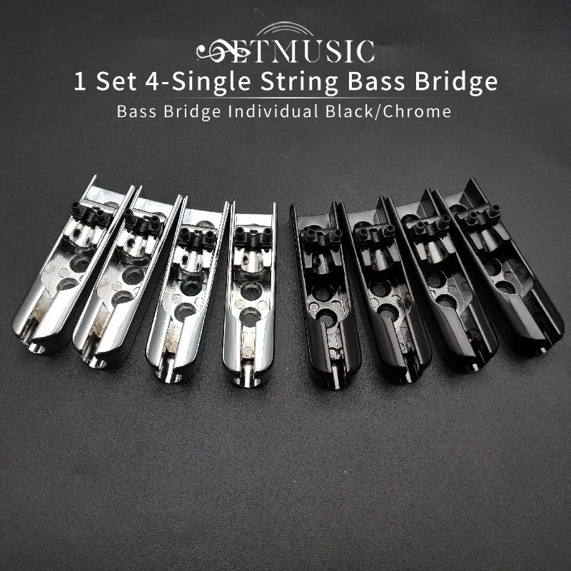 1 Set 4pc Bass Bridge 4single String Bass Bridge Individual Black