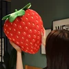 Cuddly Strawberry Plush Pillow Soft Toy Simulation Fruit Toy Stuffed Fruit Plushies Snuggly Pillow Birthday Gift for Kid & Adult 1