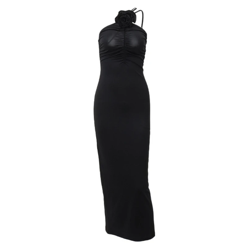 

Summer Dress For Womens Casual One Shoulder Sleeveless Solid Color Skinny Dress drop shipping