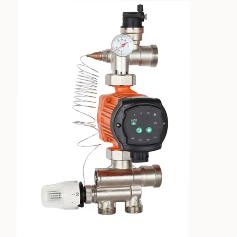 ระบบควบคุมอุณหภูมิแบบผสมสำหรับระบบทำความร้อนใต้พื้นทองเหลือง DN25 ศูนย์ควบคุมอุณหภูมิแบบผสมอัจฉริยะ 1