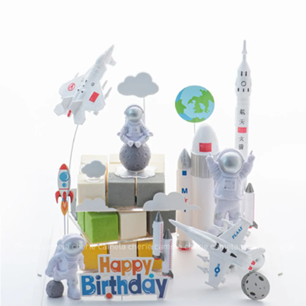 Cake Topper Cake Toppers Cake Decorations Birthday Party Supplies Party Decorations Cake Baking Tools Astronaut Cake Decoration Planets Cake Topper Spaceman Baking Ornaments For Kid Boy Universe Outer Space Birthday Party Supplies