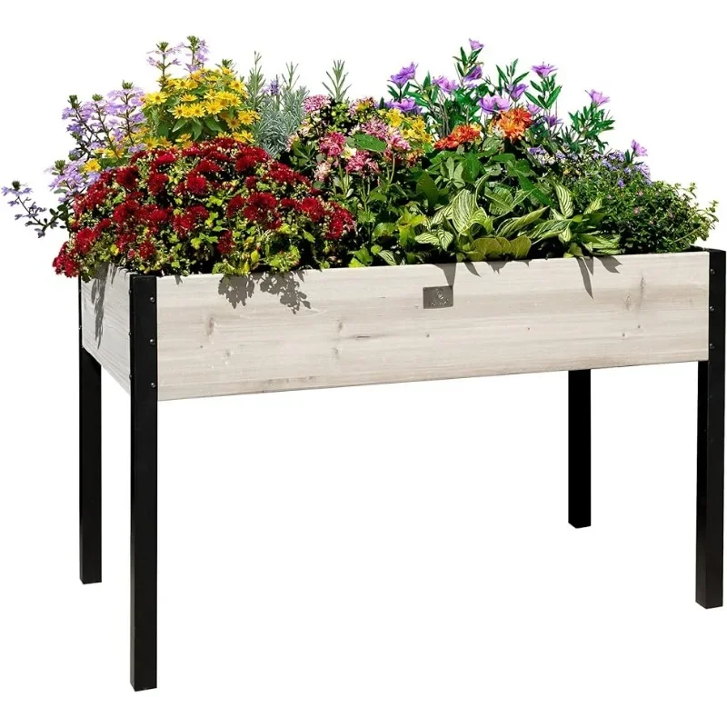 

Raised Garden Bed 46x24x29-inch Mobile Elevated Wood Planter Raised Garden Beds Outdoor Planters