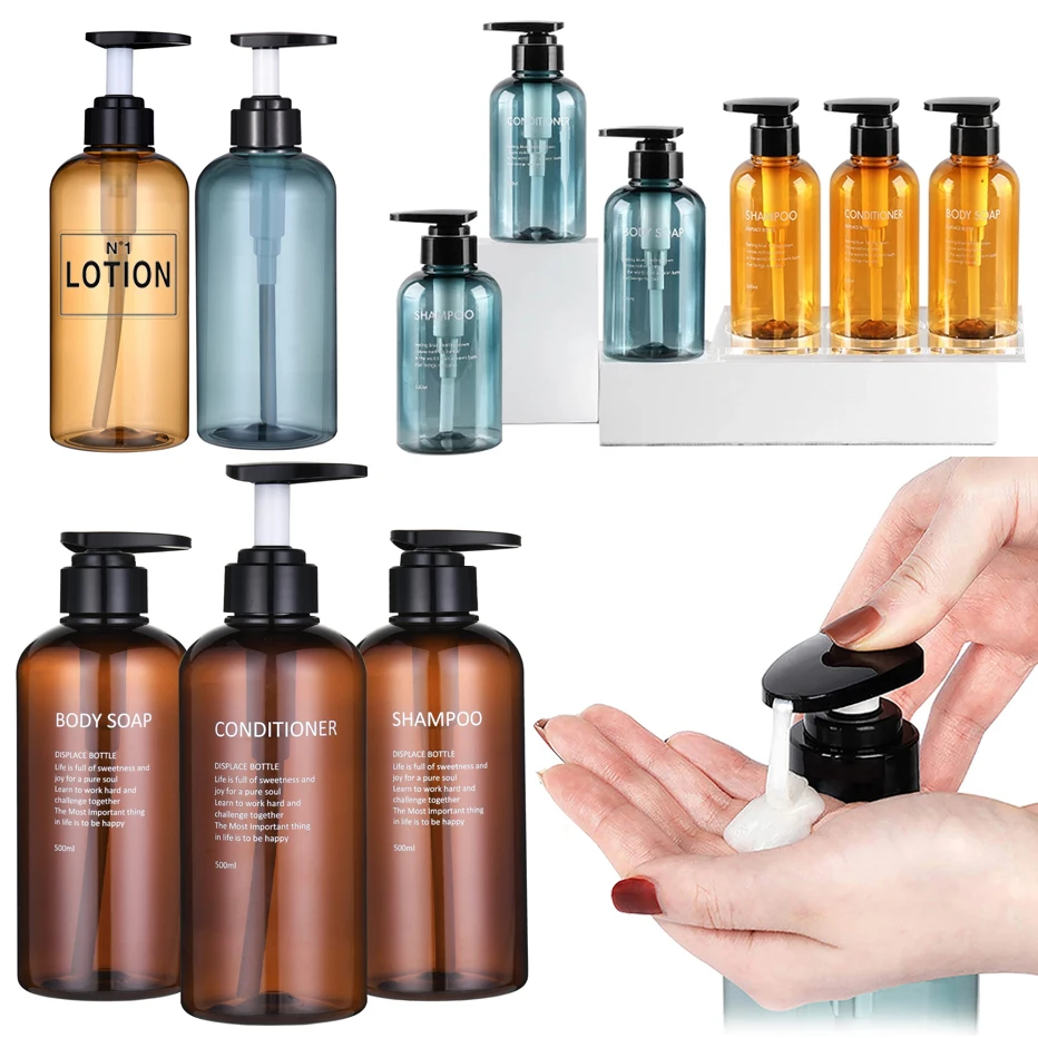 Shampoo Dispensers Bathroom Body Soap Dispenser Refillable 3Pcs/set 300ML/500M
