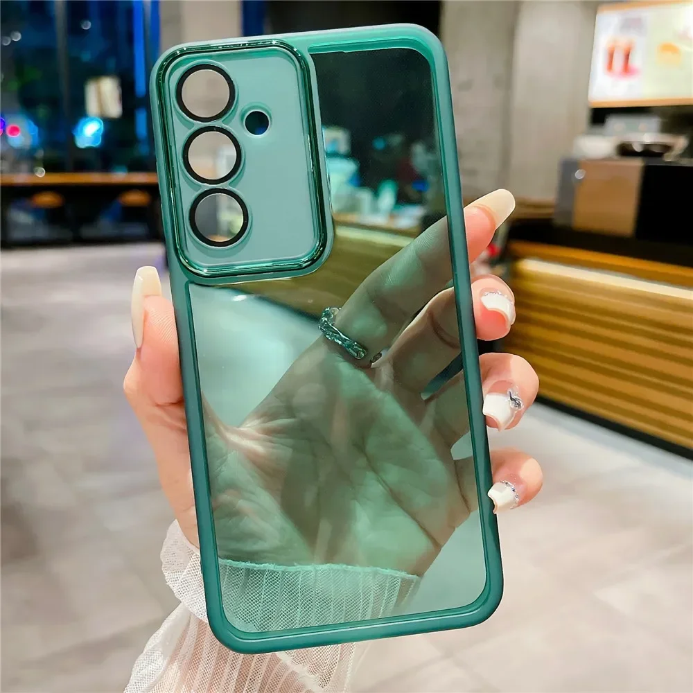 Phone Case For Samsung S23 Ultra S24 S21 FE S22 Plus M13 M33 M53 M14 M54 A55 Camera Protection Film Transparent Silicone_voghion.com