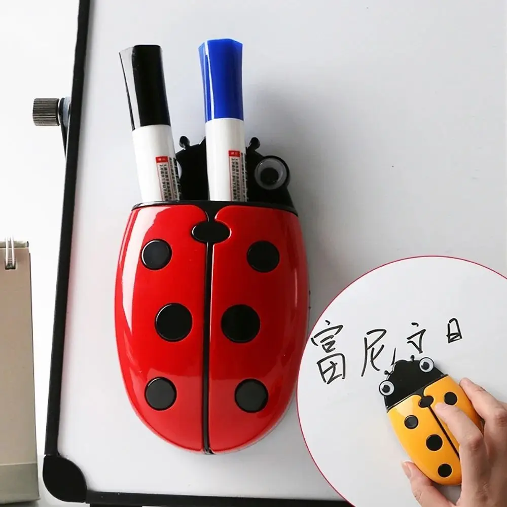 Cute Ladybug Fridge Magnetic Storage Box Eraser Whiteboard Pen Organizer Save Space Magnet Kitchen Container Holder