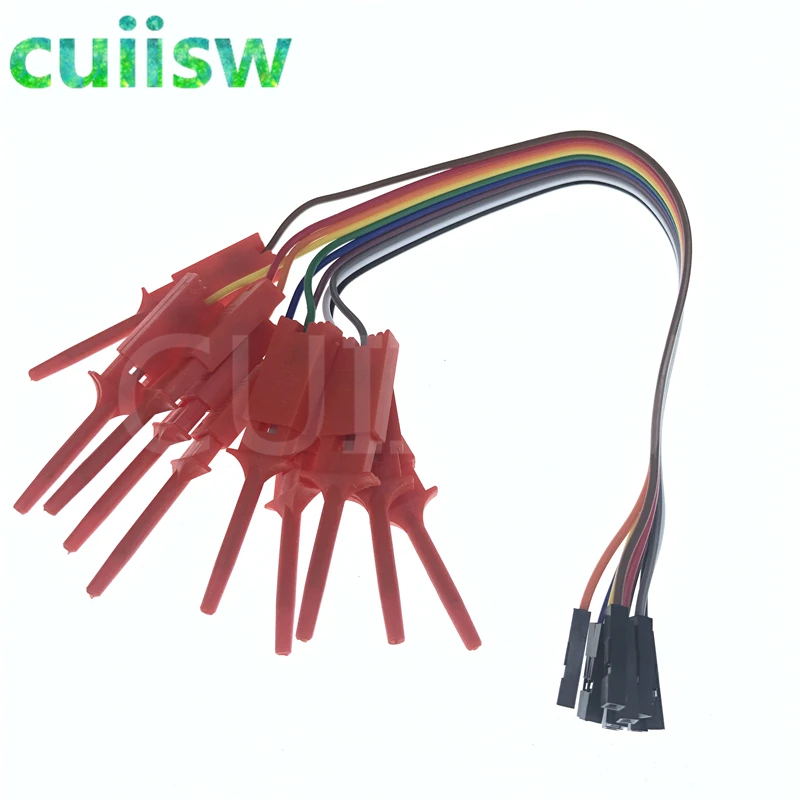 Test Probes 10pcs 200mm High Efficiency Hook Clip Logic Analyzer Cable Gripper Kit Yellow/Red/Black/Green