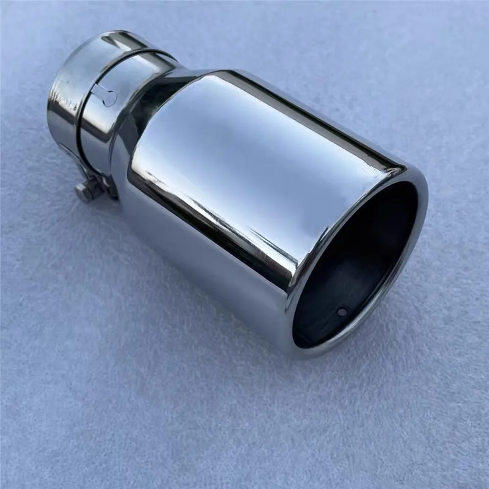 3 inch Exhaust Muffler 76MM IN 101MM OUT Exhaust Pipe 20cm long Tips Sliver