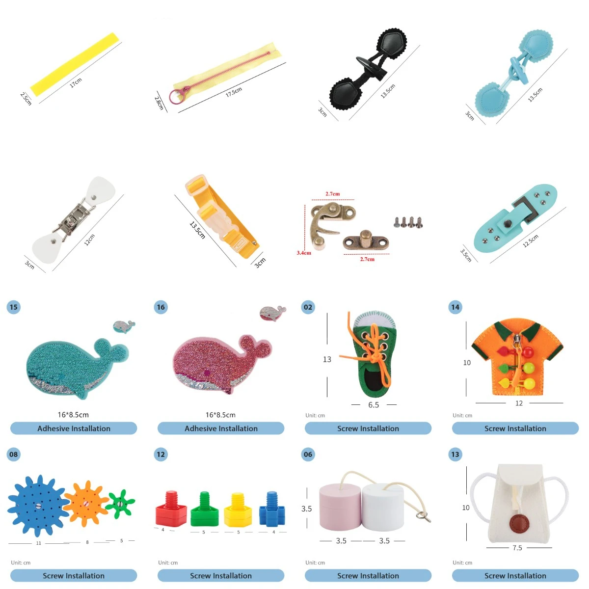 1pcs Children Busy Board Material Diy Accessories Montessori Teaching Aids  Busyboard Early Education Learning Skill Toy Part