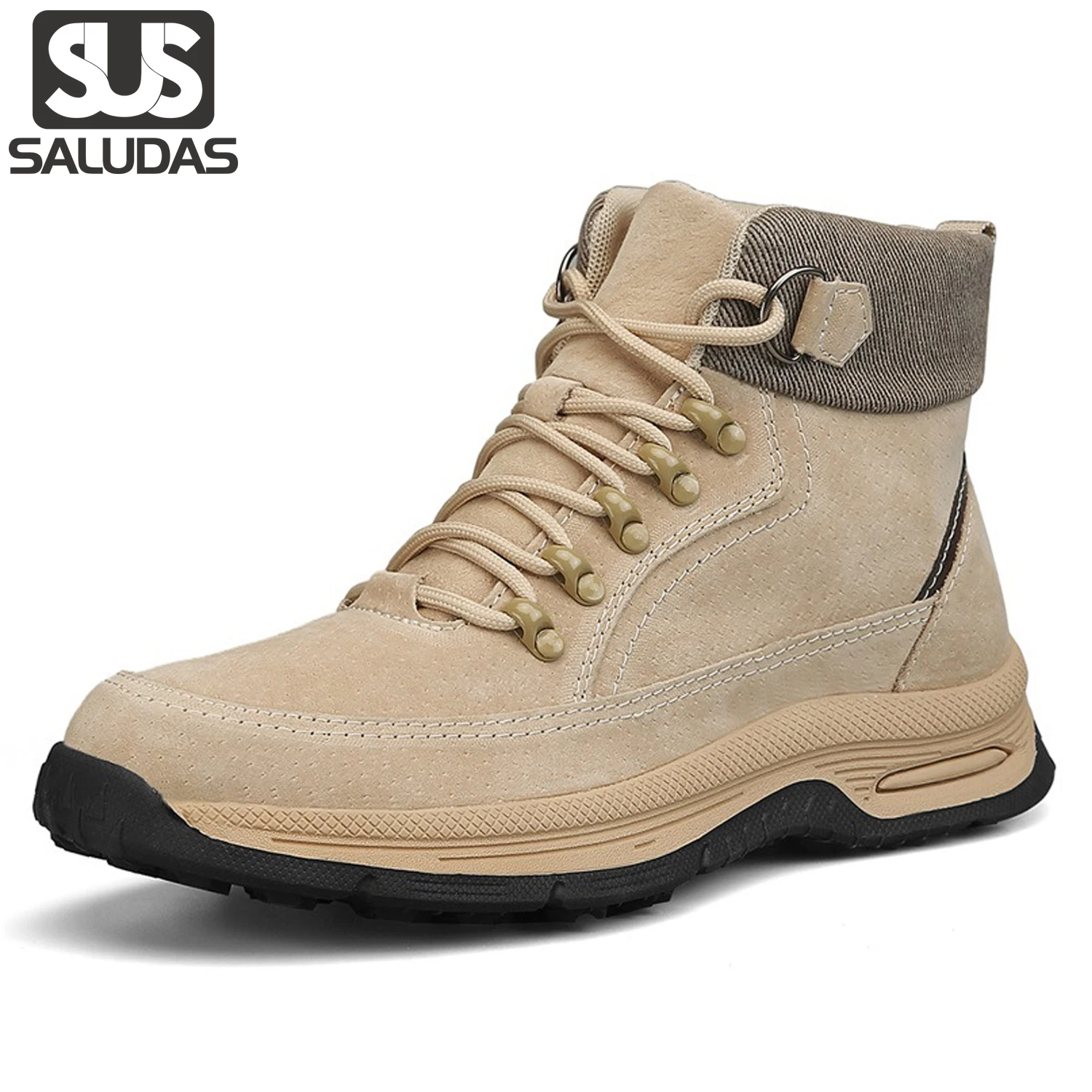 

SALUDAS Men Hiking Boots Outdoor Trail Trekking Sneakers Non-slip Camping Travel Genuine Leather Luxury Casual Shoes for Men