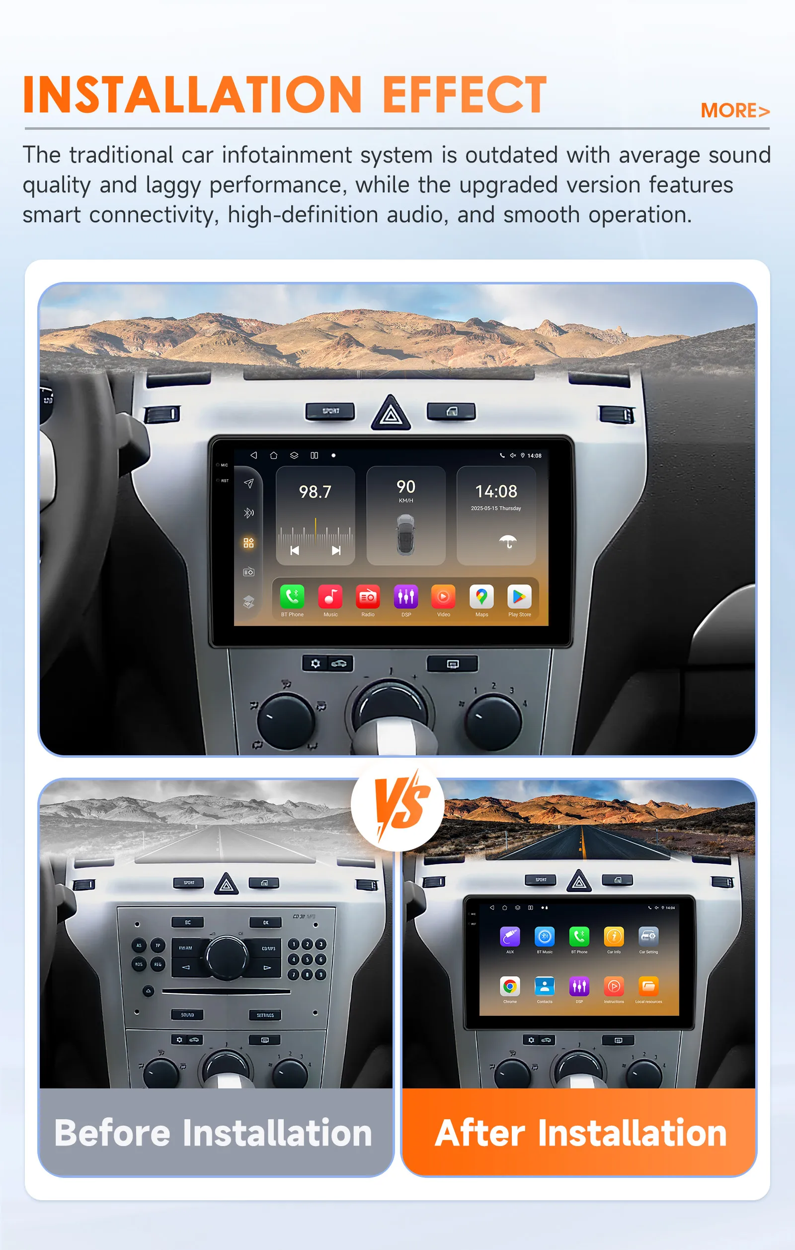 Radio OSSURET Android 14 para Opel Zafira B, Opel Astra H 2005-2014, sistema inteligente Carplay, reproductor multimedia de vídeo para coche, GPS 4G 6115 2