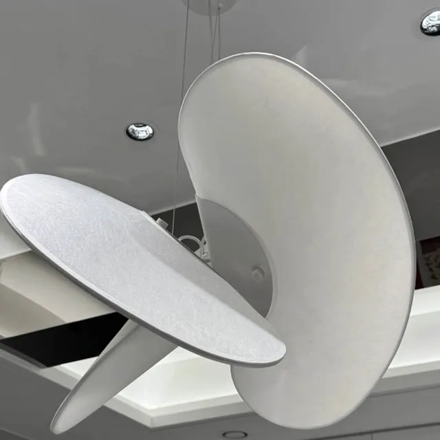 Lámpara Colgante Moderna de Seda Estilo Italiano Minimalista, Diseño Nórdico, Blanca, para Loft, Villa, Sala de Estar, Hotel 5