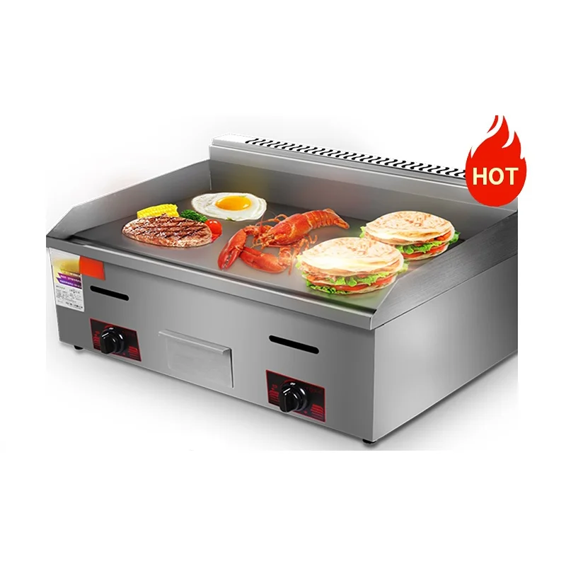 

Hand Cake Machine Gas Griddle Teppanyaki Squid Equipment Commercial Gas Cooker