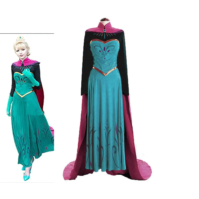 Disney Evil Queen Maleficent Costume Adult Frozen Princess Elsa Cosplay Halloween Snow White Brave Merida Dress Girls Belle Gown