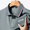 Men's New Business Casual Short Sleeved Polo Shirt, Fashionable Short Sleeved Comfortable Breathable Top
