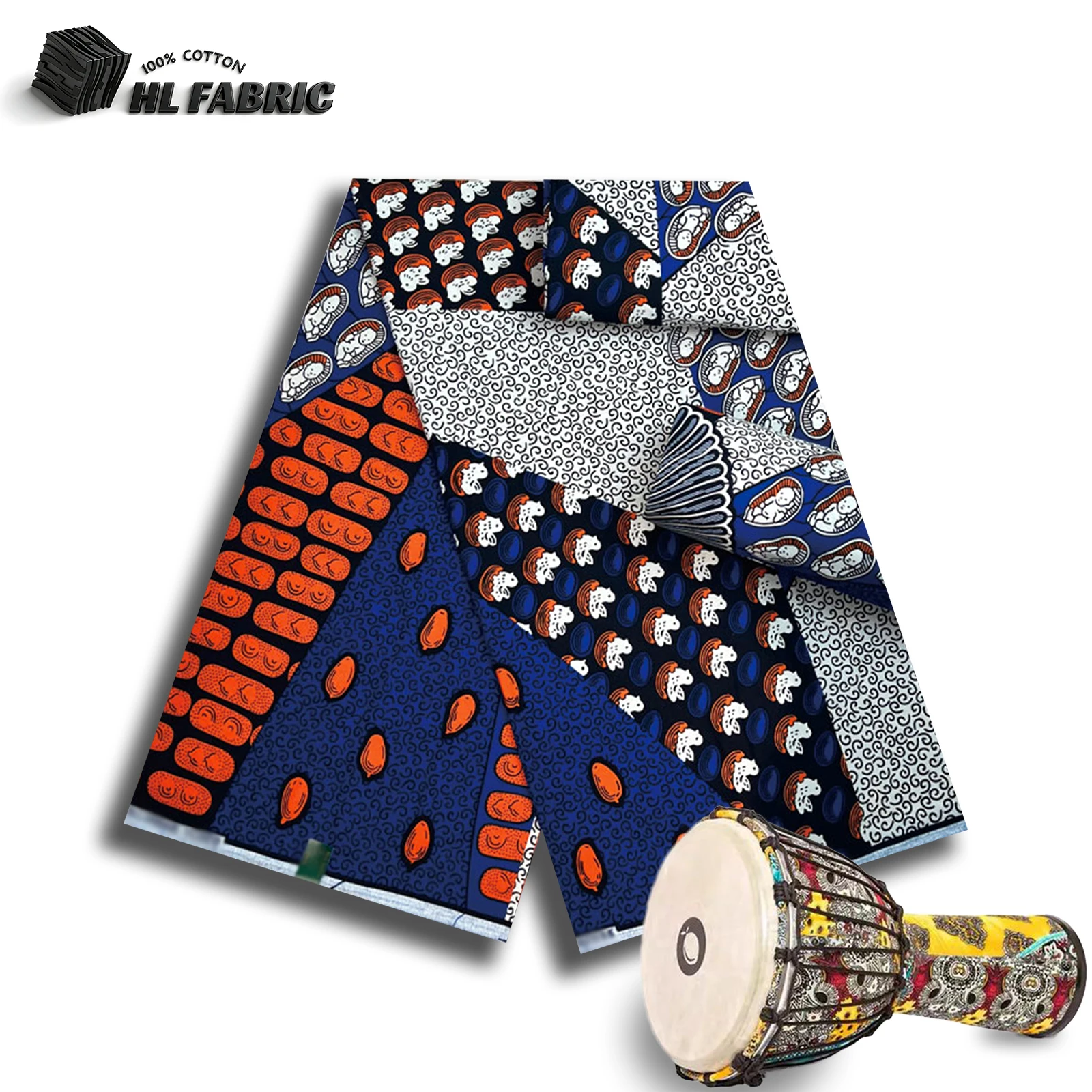 2026 New style hollandais African wax print fabric 100% cotton 6 yards tissus couture for wedding decoration 1