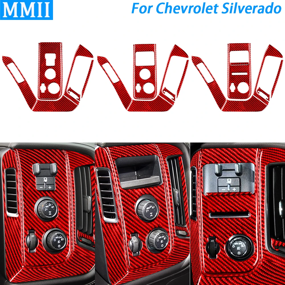 

For Chevrolet Silverado 1500 GMC Sierra 1500 14-18 Carbon Fiber Driver's Left Side Air Outlet Surround Suit Car Interior Sticker