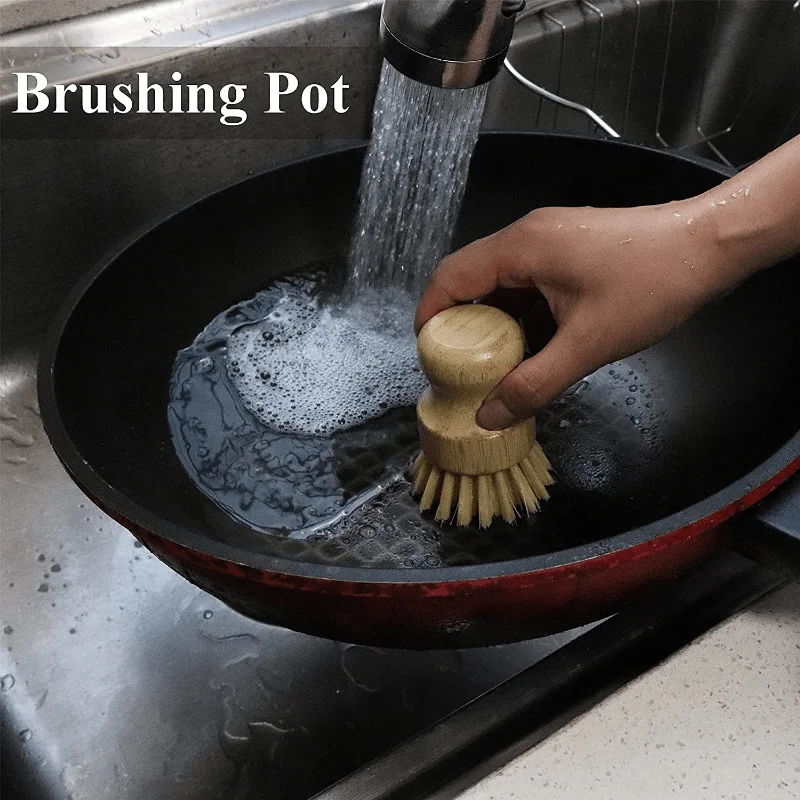 Eco-Friendly Bamboo Kitchen Dish Scrubber and Soap Dish