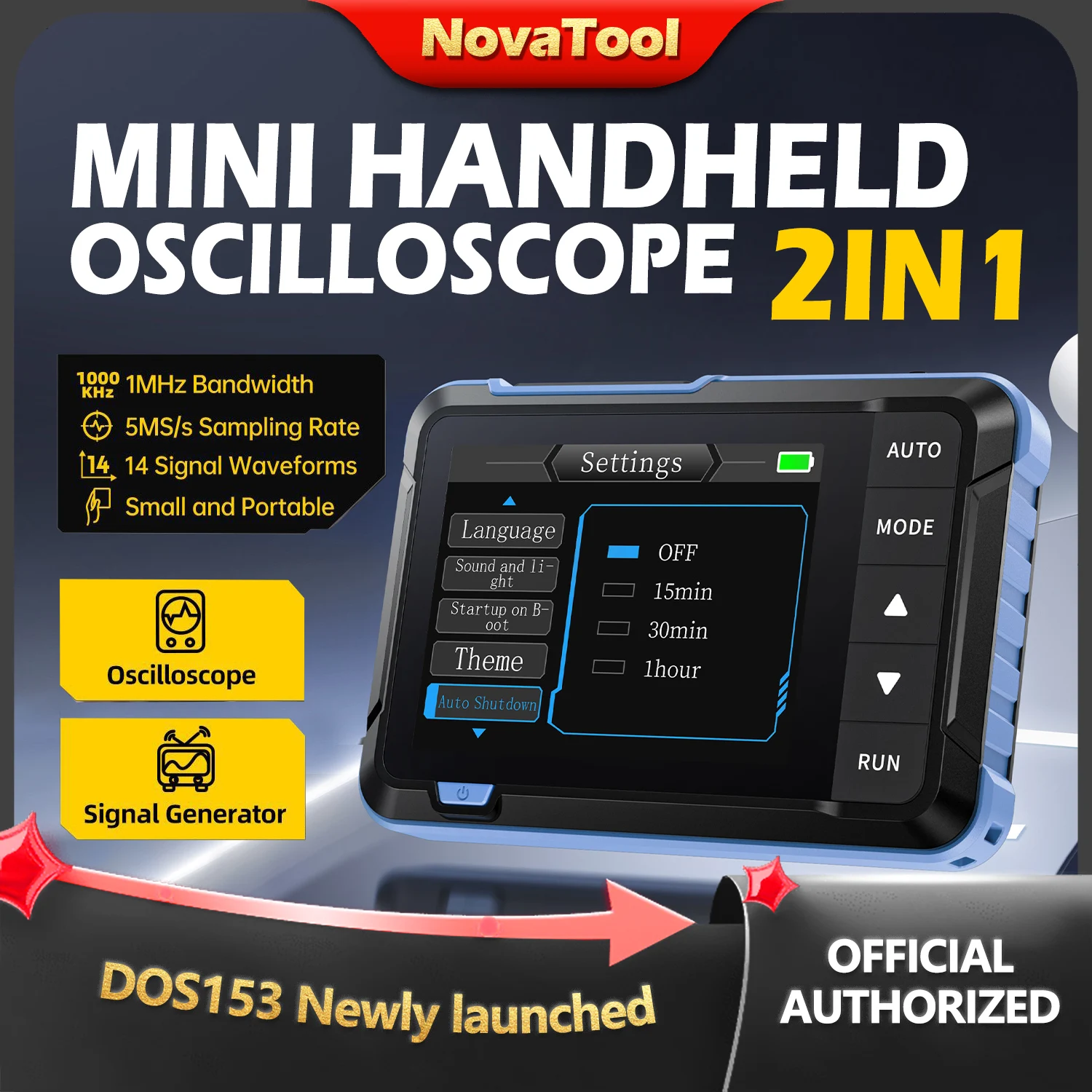 

FNIRSI DSO153 Handheld digital Oscilloscope Signal generator Analog bandwidth 800 2in1 5MSa/s 1MHz VPP with PMW electronic tools