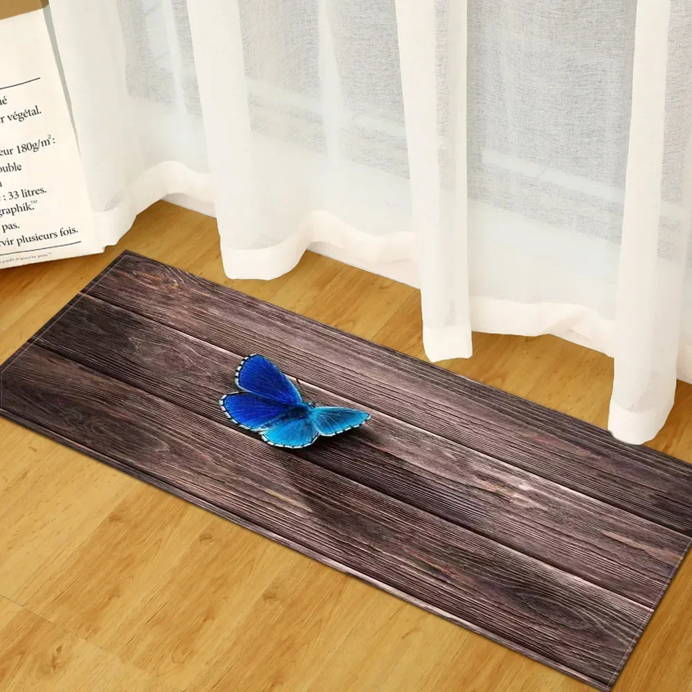 thumbnail image 1 of Alfombra de cocina, dormitorio, sala de estar, alfombra de entrada, pasillo de casa, balcón, alfombra absorbente, alfombra larga antideslizante con patrón de madera, 1 of 5