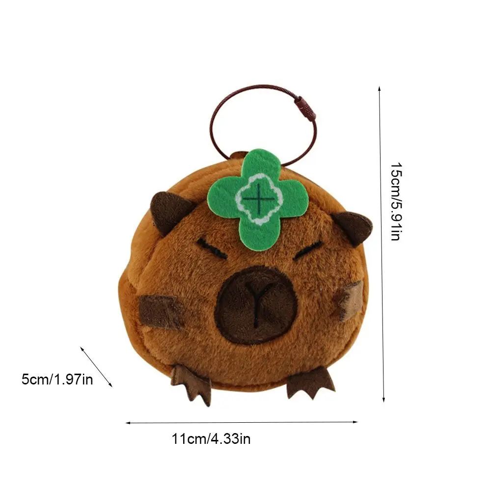 Cartoon Capybara Plush Coin Purse Animal Plush Capybara Wallet Earphone Organizer Pouch Keychain Change Pouch Boy