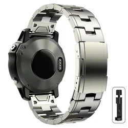 Premium Titanium Metal Quick Release Watch Band Strap - Universal Fit - 22mm (Titanium)