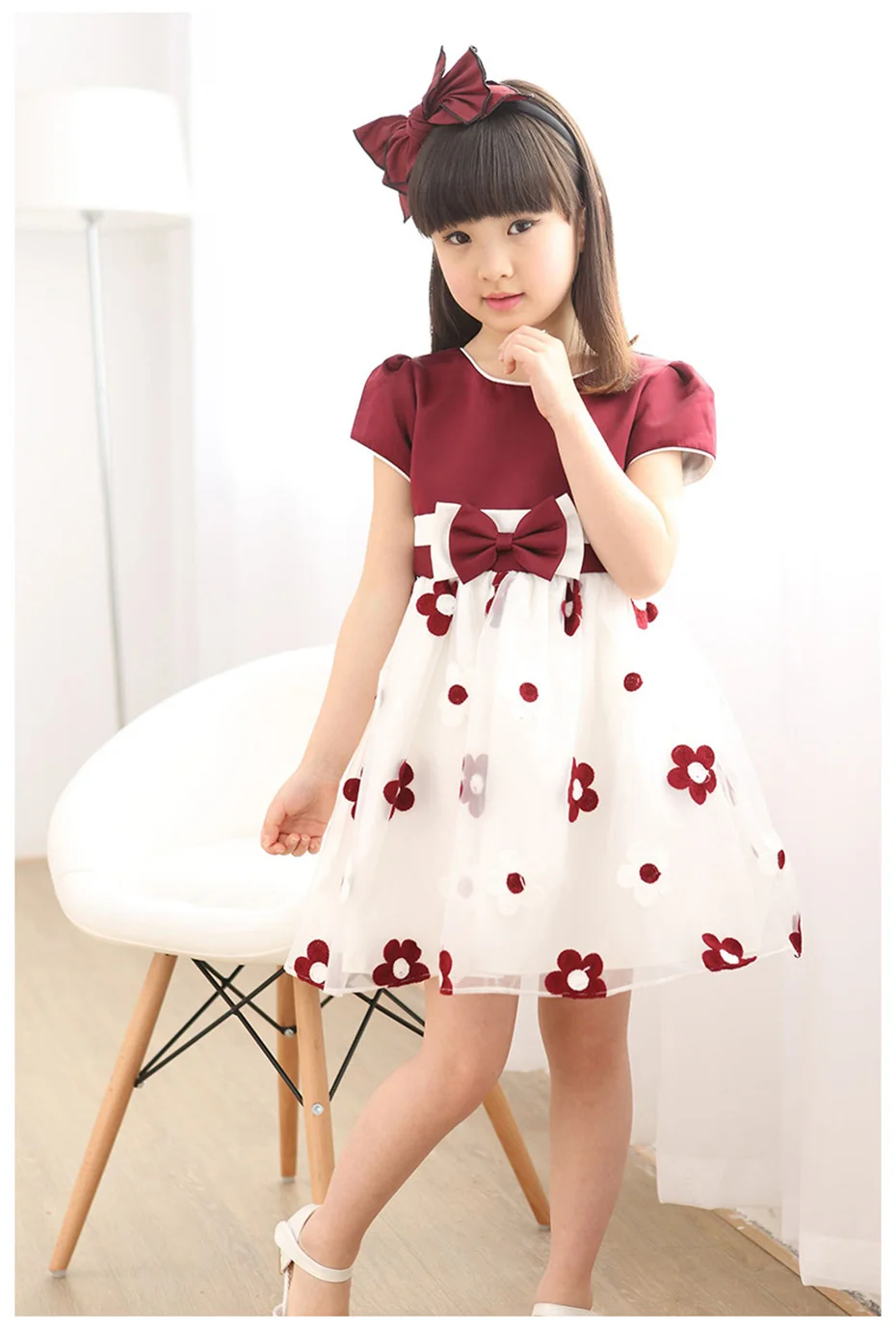 Girls Summer Dress Floral Pattern Girl Dress 2022 New Children Party Dress Casual Style Clothes Girl Dresses discount