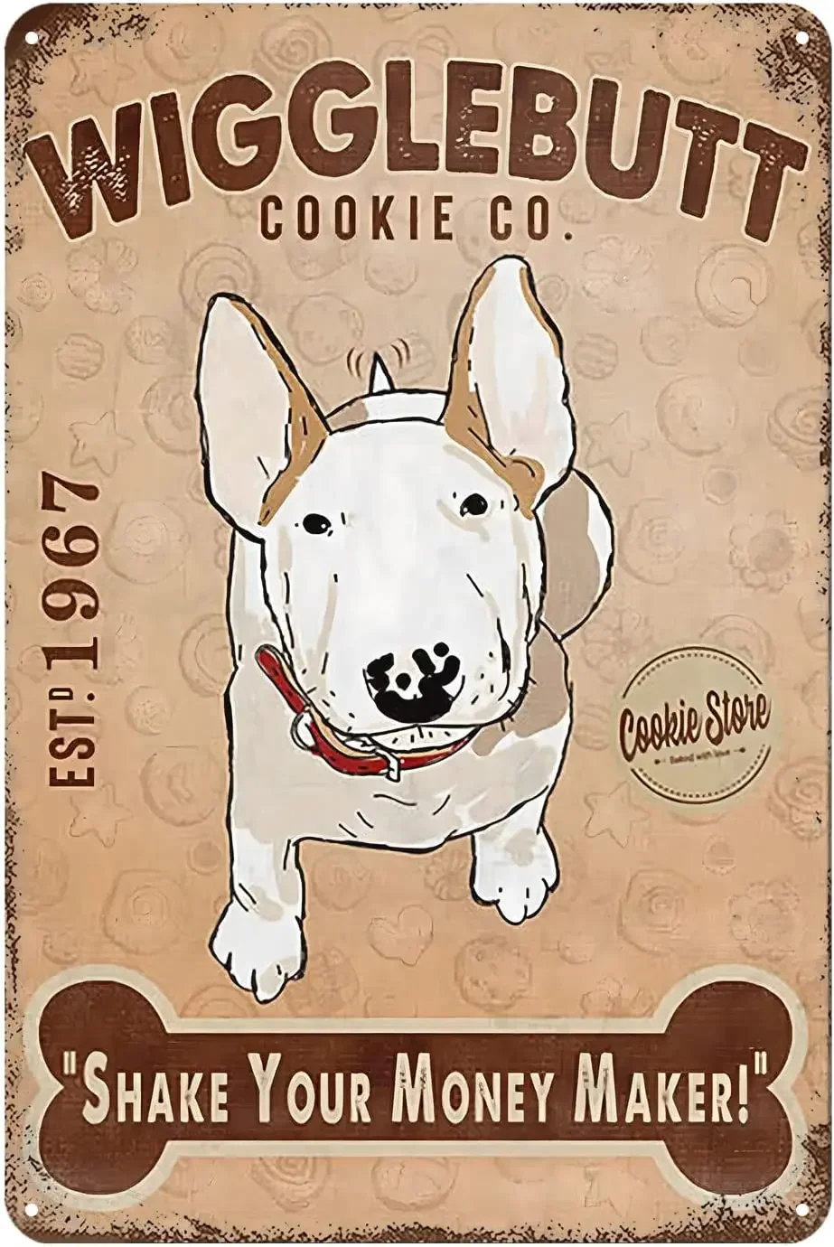 

Ретро жестяной знак Bull Terrier Dog Shake Your Money Maker, винтажный декор, металлический знак для дома, кухни, бара, фермерского дома, ранчо, кафе