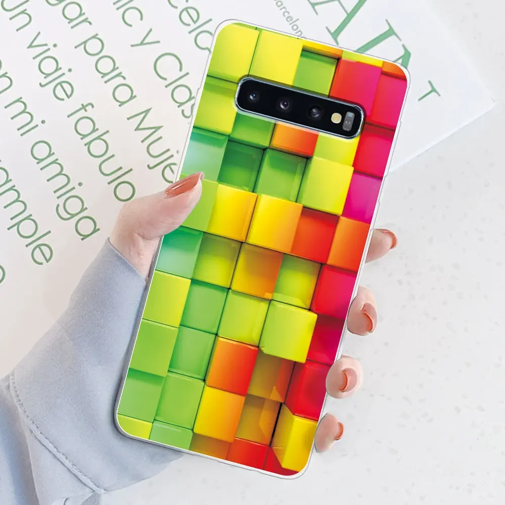 Stylish Watercolor Marble Transparent Silicone Back Bumper Case for [Brand Name] Galaxy S10 Series