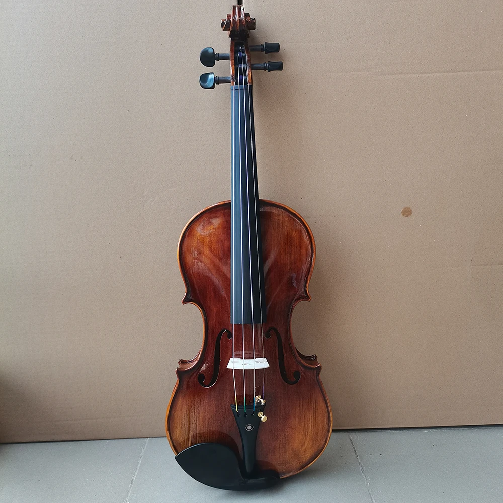 Antonio Stradivarius Handmade Violin 4/4 3/4 1/2 1/4 flame Maple Violin set beginner Musical Instruments with box Brazilwood bow