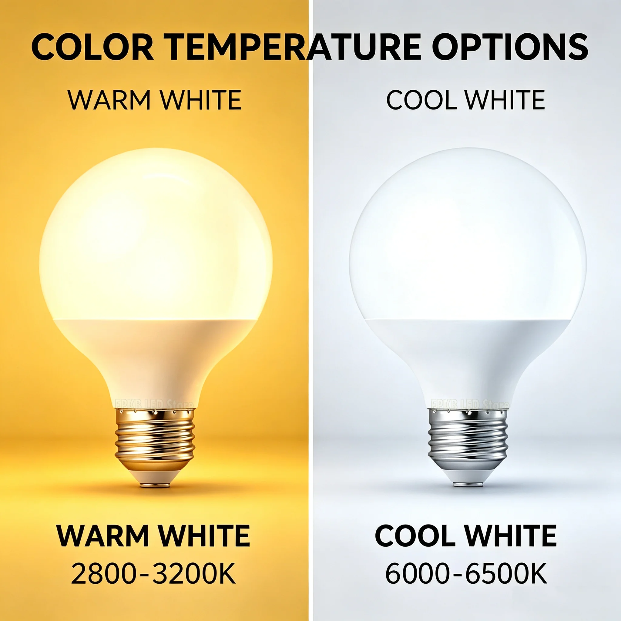 Energy-Saving LED Bulb - White & Warm White, E27, 15W/20W, Globe Design