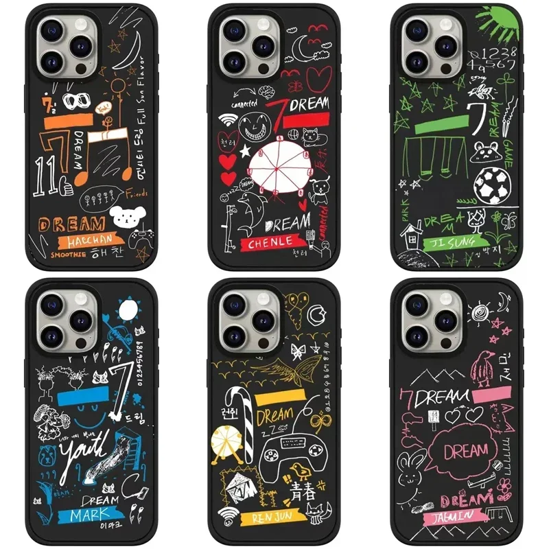 

Fashionable Trendy Graffiti Black Frosted Phone Case Cover for IPhone 13 14 15 Pro Max Case