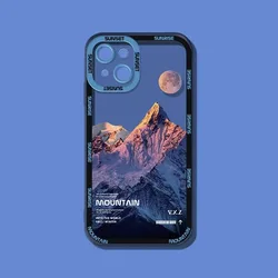 Purple Blue Sunset Snow Mountain Natural Scenery Bumper Phone Case - iPhone 15 Pro Max (A1)