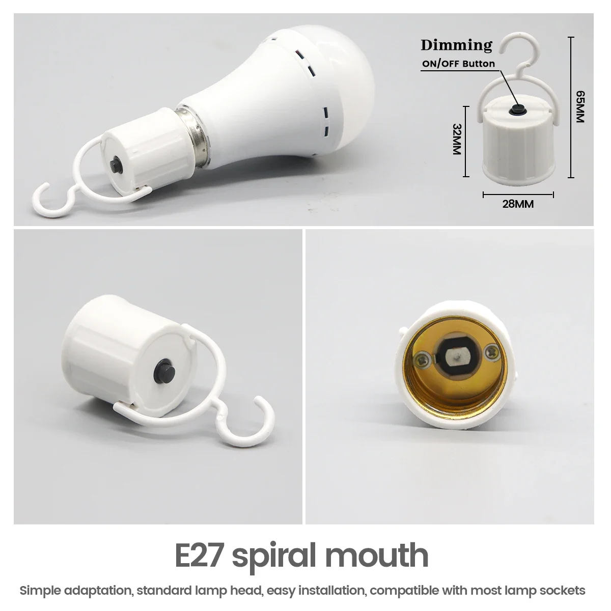 LED 충전식 전구 E27 7W 1500mAh 비상 전구 220V 110V 가정용 전원 야외 캠핑 실패 베란다 정원 램프