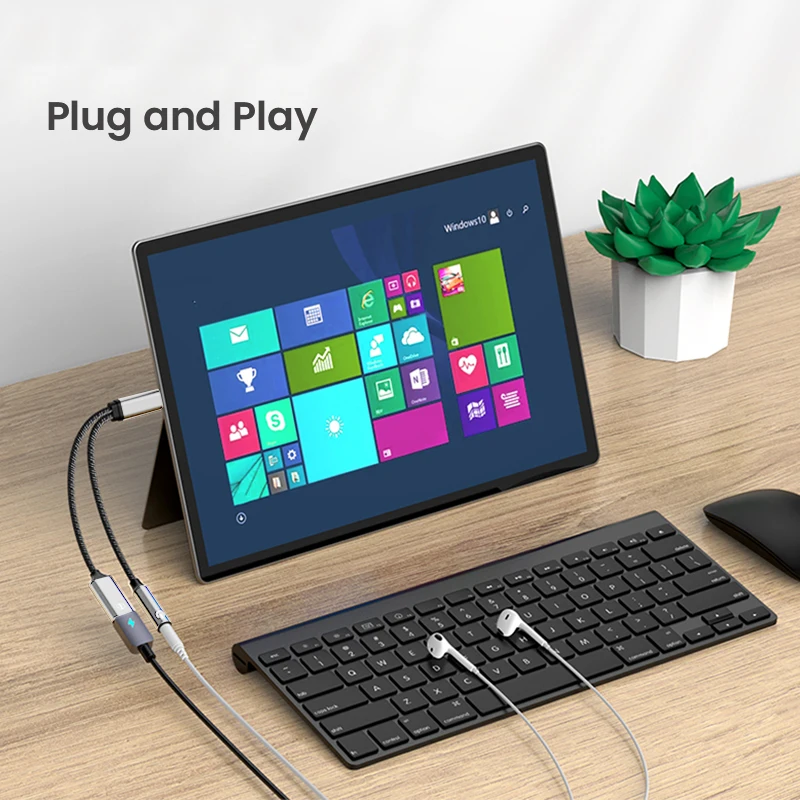Universal 2-in-1 USB-C to 3.5mm Headphone Jack & 60W Charging Adapter