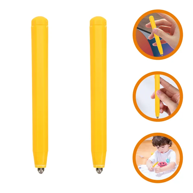 2Pcs Magnetic Drawing Pen Replacement Sturdy Comfortable Erasable Reusable Magnet Painting Board Pens Yellow Checkerboard Toys 4