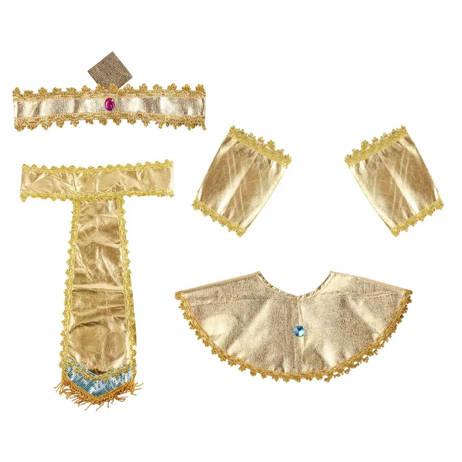 

Female Egyptian Costume Accessories Halloween Event Party Stage Performance Festivals Belt Collar Cuffs Headwear Dress up