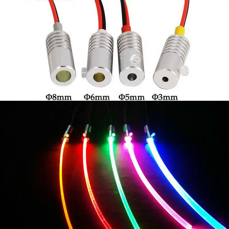 3~10mm(Dia.) DC12V Light Illuminator LED light Source Engine Car Atmosphere Lighting Decoration Fiber optic Projector Generator fiber optic lamp