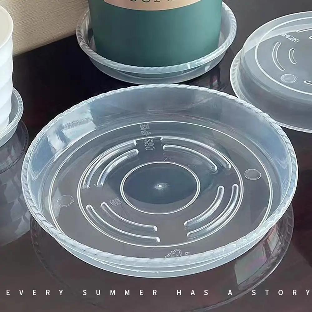 Description Picture 6 of item10pcs New Round Flower Pot Tray Clear Plastic Flower Pot Base Desktop Trash Storage Drip Tray Home