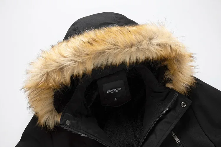 2024 Men's Hat Fur Detachable Casual Washed Men's Coat Long Winter Jacket Jackets for Men Coats Winter Jacket Men Men Clothing