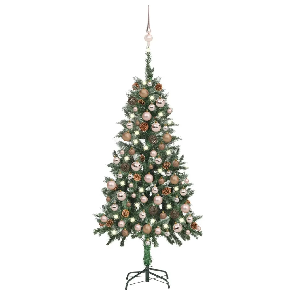 Albero Di Natale Artificiale A Led E Palline E Mele Di Pino 150 Cm