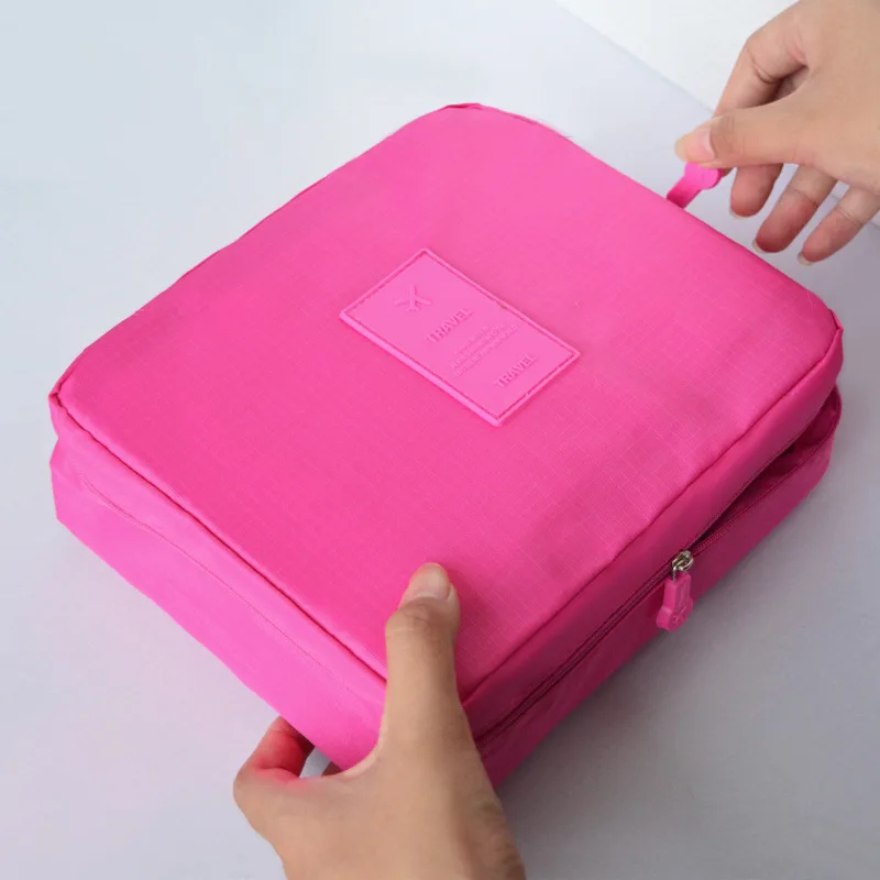 Washbag Square Korean Make Up Female Cosmetic Bag Portable Travel Personalized Makeup Travel Organizer Cosmetics Women's Bags 2