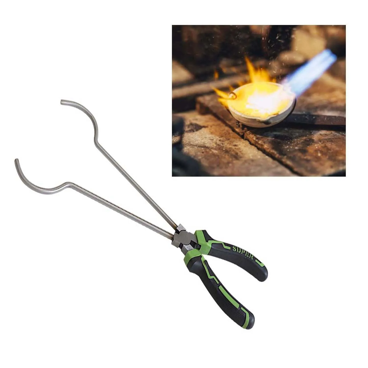 Stainless Steel Crucible Tongs Crucible Holders Gold Melting Furnace