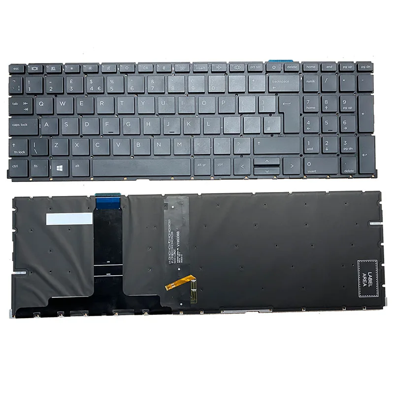 Nuovo Retroilluminato Nel Regno Unito Per Tastiera Per Laptop Hp Probook 450 G8 455 G8 Senza Cornice