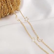 

1Meter 14K Gold Plated Hollow Out Star Moon Chains for Necklace Bracelet Jewelry Making Components Wholesale High Quality